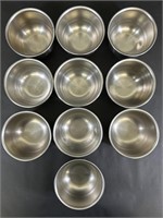 Ten Small Stainless Steel Bowls