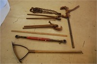 IH Center Link, primitive tools & clamps