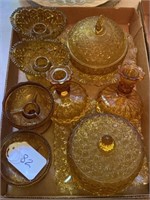 Flat of Amber Glassware