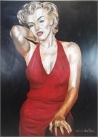 Christopher Burns" Marilyn Iii" Oil On Canvas