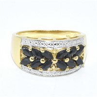 Gold plated Sil Blue Sapphire(2.15ct) Ring
