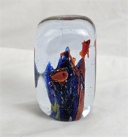 Art Glass Fish In Water Paperweight
