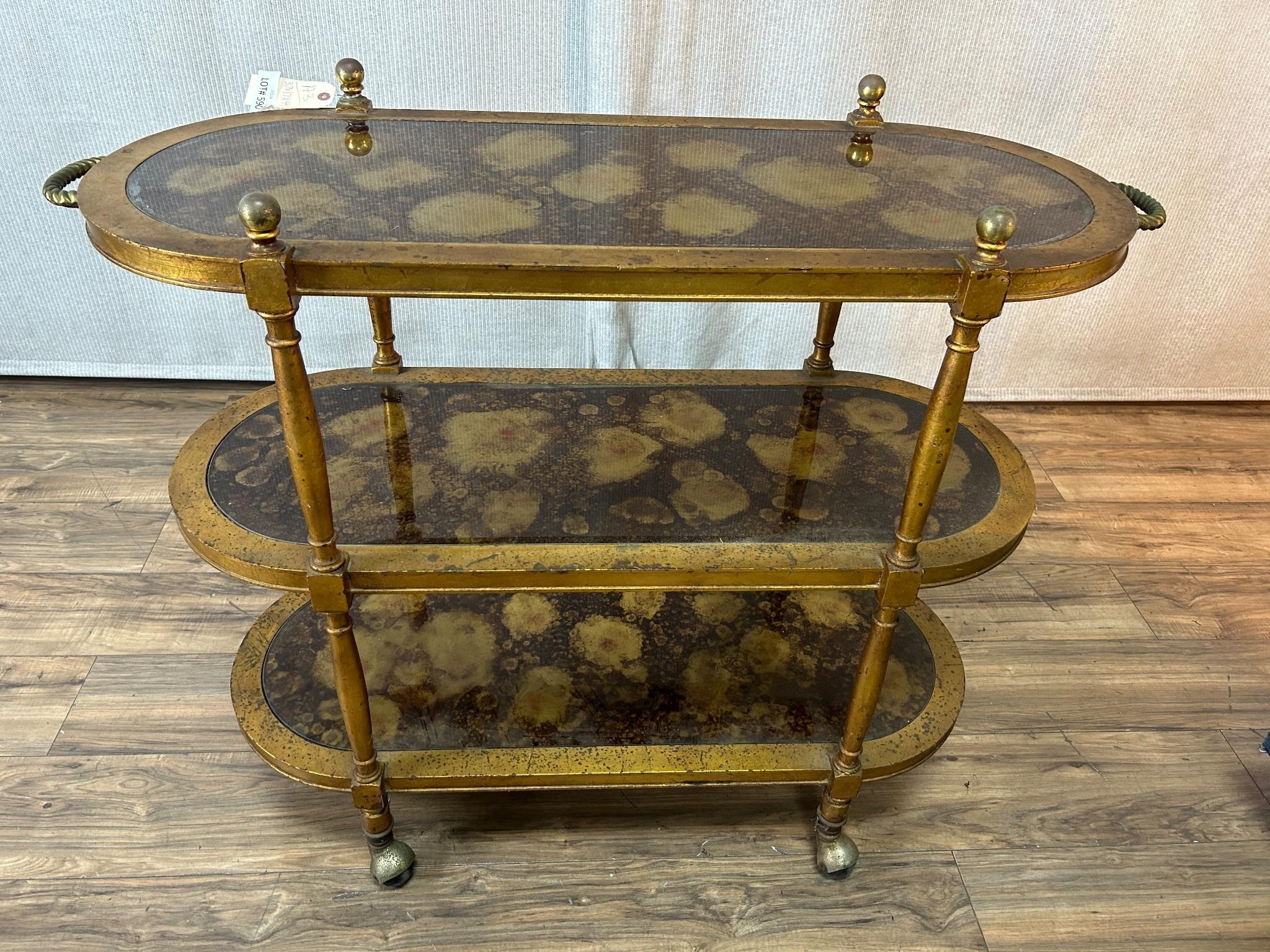 Vintage Hollywood Regency Style Bar Cart Wear