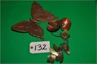 VINTAGE SYROCO BUTTERFLY & COPPER WALL DECOR