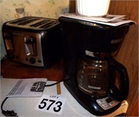 Toaster, Coffee Pot and Cutting Board
