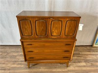 Mid Century Modern Walnut Tall Boy Chest