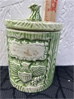 Vintage Ceramic Jar (chipped) w/Finial