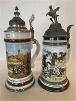 TWO Vintage lithophane steins Germany