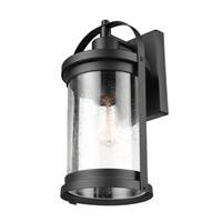 $75  Xavier Black Wall Lantern with Seeded Glass