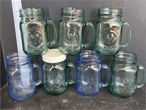7 country fair drinking jars