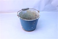 Antique Enamelware Blue Bucket