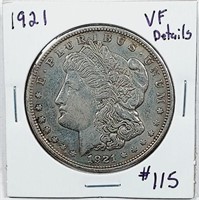 1921  Morgan Dollar   VF details