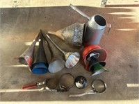 Funnels, oil can, filter wrenches