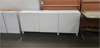WHITE  3 DOOR BACK CREDENZA WITH GLOSS FINISH