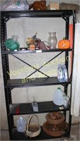 Metal storage rack and contents