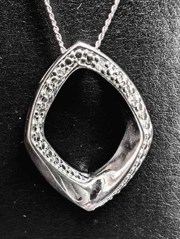 $100 Silver Diamond Necklace