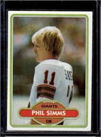 Phil Simms Rookie Card 1980 Topps #225