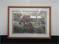 43.5x 33 in signed, framed and matted bear