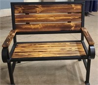 Wood & Black Iron Bench (4 ft)