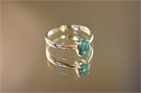 STERLING SILVER TURQUOISE RING - SIZE 8 - 1.9 GRAM