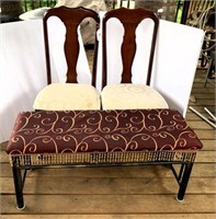 Dining Chairs and Upholstered Metal Bench