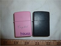 2pc Zippo Lighters - Pink Princess & Black Brass