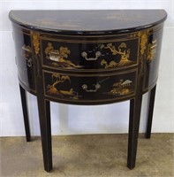 (E) Chinoiserie 1/3 Moon w/ 4 Drawer Cocktail