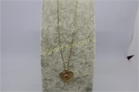 18" Heart Necklace 10K Gold