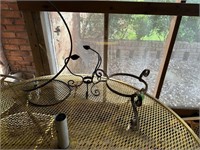 LOT OF VTG IRON METAL PLANTER STANDS HANGERS