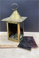 Old Brass Candle Lantern (requires repair).  NO