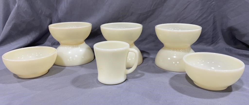 Vtg Fire King Cereal Bowls & (1) D Handle Mug