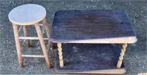 Rolling Table and Stool