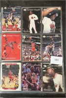 Two pages of NBA, Trading Cards, all Michael