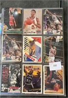 Two pages of NBA trading cards