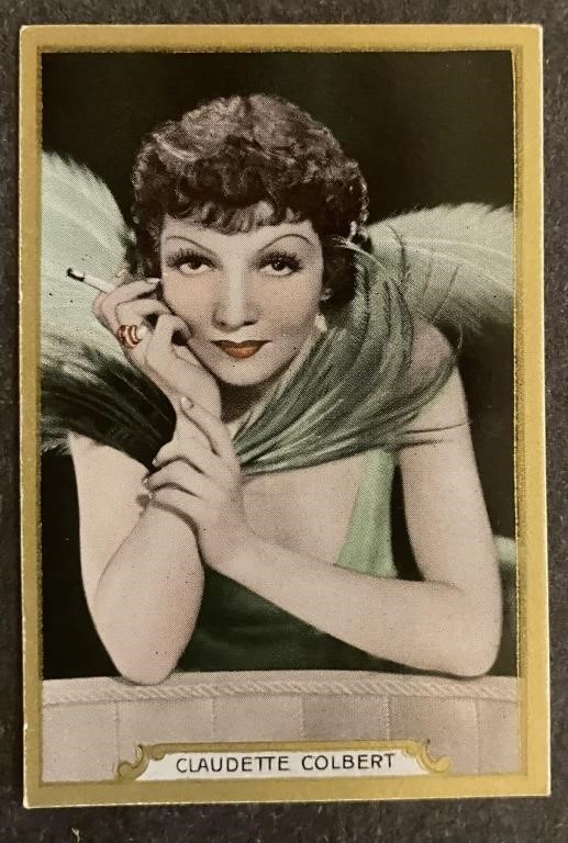 CLAUDETTE COLBERT: Antique Tobacco Card (1935)