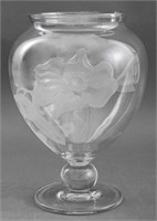 Wheel-Cut Glass "Anemone" Vase