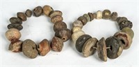 PREHISTORIC CARVED STONE AND POTTERY BEADS