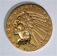 1910-S $5.00 GOLD INDIAN CH BU+
