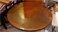 47" dining table, copper look top, egypt motif