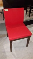 WOOD & RED FABRIC CHAIR