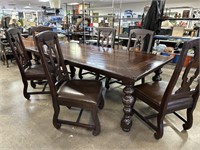FINE DINING TABLE SOLID WOOD HEKMAN W 6 CHAIRS