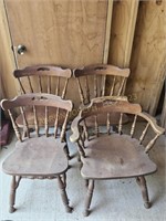 (4) Wood Rounded Chairs