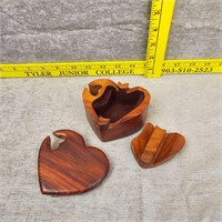 Wooden heart 4 Inch, puzzle heart, secret box-