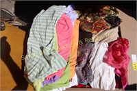 LARGE BOX OF CLOTHES, MOST ARE NAME BRAND