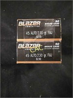 50rds Blazer 45auto 230gr FMJ