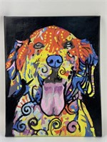 Signed Golden Retriever Painting