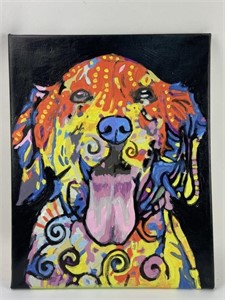 Signed Golden Retriever Painting
