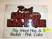 Real Smoked BBQ Metal Sign  24 x 18