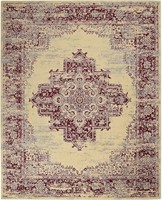 F58 Cream/Red Traditional Area-Rug, 5'3'' x 7'3''