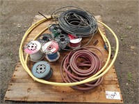 Spools of assorted electrical wire, some  gas line